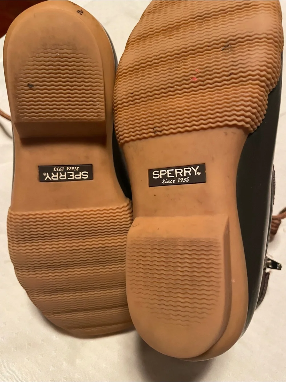 Sperry Kids Olive and Brown Lace-Up Duck Boots